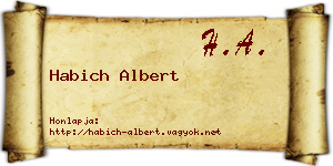 Habich Albert névjegykártya